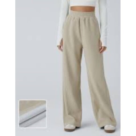 Halara High Waisted Side Pocket Straight Leg Mop Corduroy Casual Pants Sz XL Tal - Picture 3 of 11